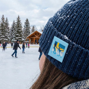 Bóton Quadrado 5.08cm Silhout Sueco De Ice Skating Duo