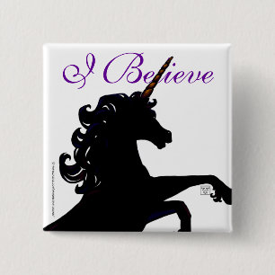 Bóton Quadrado 5.08cm Silhuette Unicorn
