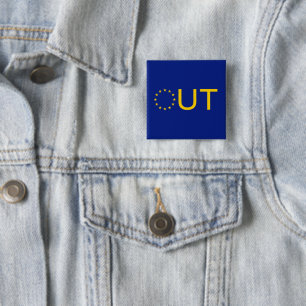 Bóton Quadrado 5.08cm SIM A BREXIT, Reino Unido "PARA FORA" do logotipo