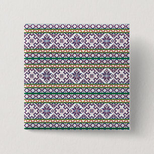 Bóton Quadrado 5.08cm Símbolo antigo multicolorido tribal design de art