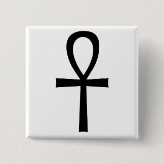 Bóton Quadrado 5.08cm Símbolo da Vida Ankh Egípcia
