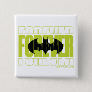 Bóton Quadrado 5.08cm Símbolo de Tipografia do Forever Batman Gráfico