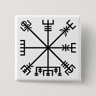 Bóton Quadrado 5.08cm Símbolo de Vegvisir