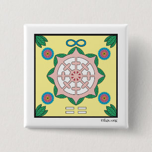 Bóton Quadrado 5.08cm Símbolo Felicidade/Ser Feliz