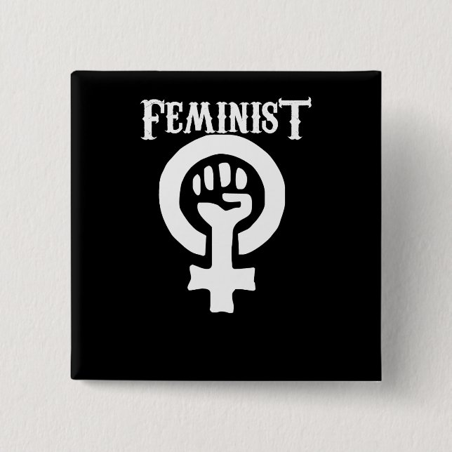 Bóton Quadrado 5.08cm Símbolo feminista (Frente)