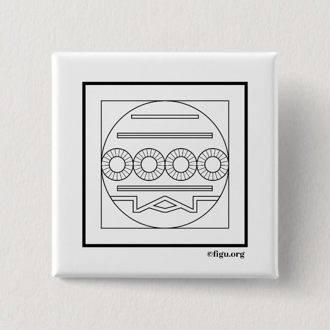 Bóton Quadrado 5.08cm Símbolo Missão/Tarefa (Frente)