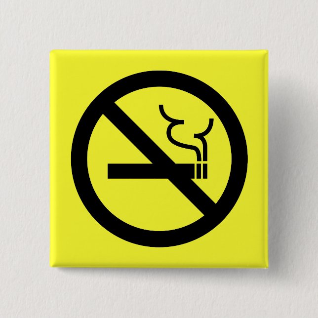Bóton Quadrado 5.08cm Símbolo não fumadores (Frente)