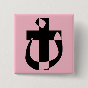 Bóton Quadrado 5.08cm Símbolo Nazareno Botão Solidariedade da Cruz Cri