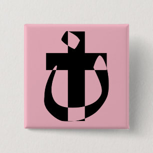 Bóton Quadrado 5.08cm Símbolo Nazareno Botão Solidariedade da Cruz Crist