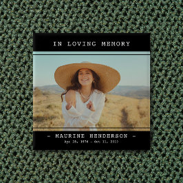 Bóton Quadrado 5.08cm Simples Moderno No Amante Memorial Fotográfico, Ma