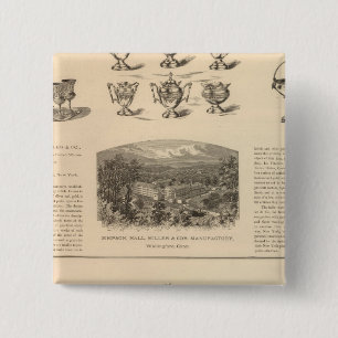 Bóton Quadrado 5.08cm Simpson, Hall, Miller e Companhia de Viajantes