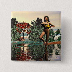 BÓTON QUADRADO 5.08CM SINAIS DE ANIVERSÁRIO ZODIÁTICOS / AQUÁRIO