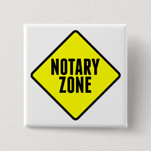 Bóton Quadrado 5.08cm Sinal de estrada amarela da zona notarial