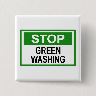Bóton Quadrado 5.08cm Sinal de Parar o Greenwashing