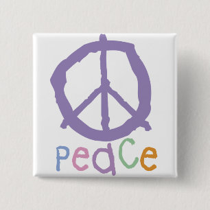 Bóton Quadrado 5.08cm Sinal de paz da criança