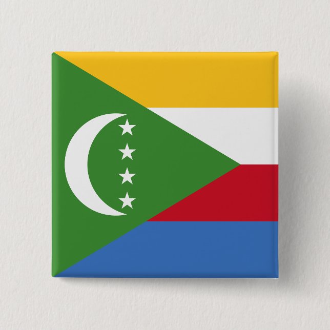 Bóton Quadrado 5.08cm Sinalizador Comores (Frente)