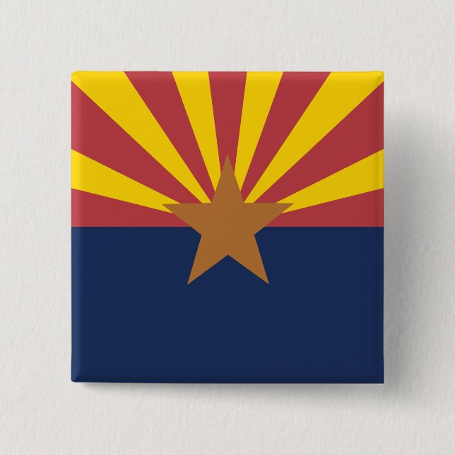 Bóton Quadrado 5.08cm Sinalizador de arizona (Frente)