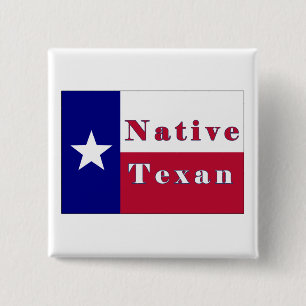 Bóton Quadrado 5.08cm Sinalizador de Estrela Única do Texano Nativo