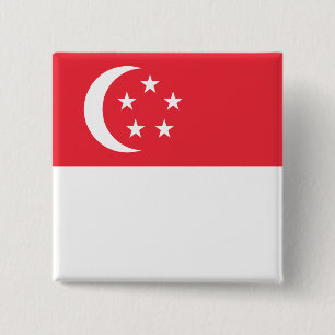 Bóton Quadrado 5.08cm Sinalizador de Singapura