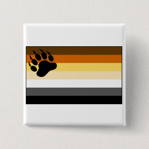 Bóton Quadrado 5.08cm Sinalizador do Orgulho do gay Bear