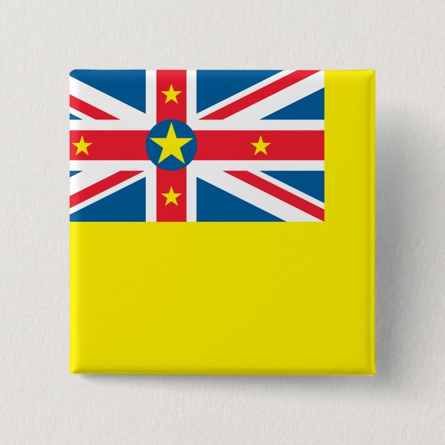 Bóton Quadrado 5.08cm Sinalizador Niue (Frente)