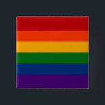 Bóton Quadrado 5.08cm Sinalizador Rainbow de Orgulho LGBTQ Repetitivo Se<br><div class="desc">Vista suas cores com orgulho! Celebre e apoie a igualdade com esta bandeira do arco-íris do orgulho LGBT. Perfeito para comemorar eventos de orgulho,  aniversários,  feriados e qualquer outro dia que você escolha para agitar seu orgulho.</div>