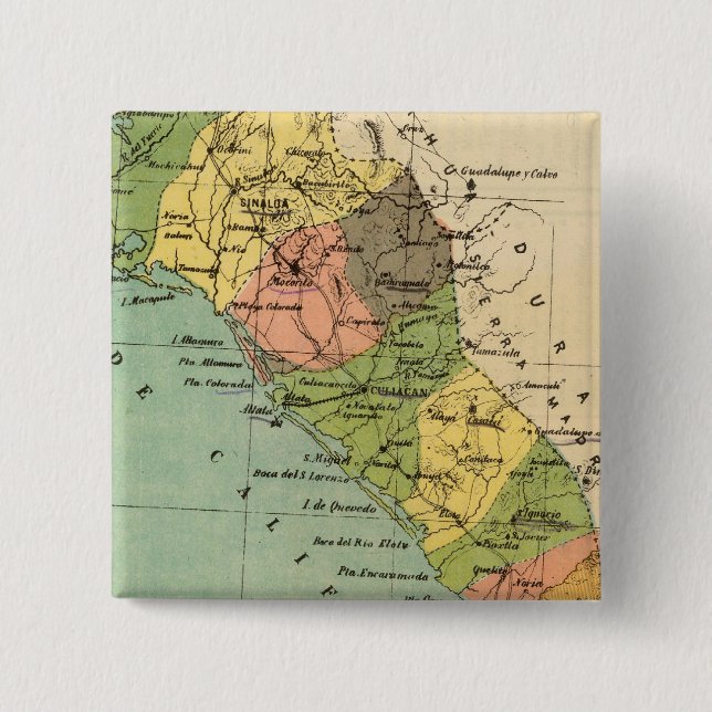 Bóton Quadrado 5.08cm Sinaloa, México (Frente)