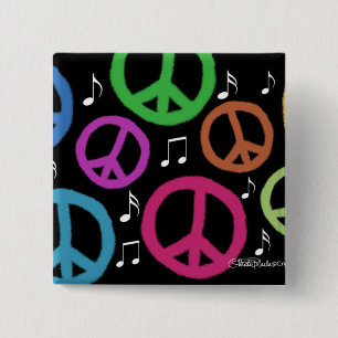 Bóton Quadrado 5.08cm Sintonize para a Paz!