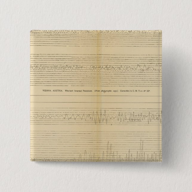 Bóton Quadrado 5.08cm Sismogramas da Califórnia 9 (Frente)