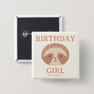 Bóton Quadrado 5.08cm Slumberkins Sloth Menino de Aniversário