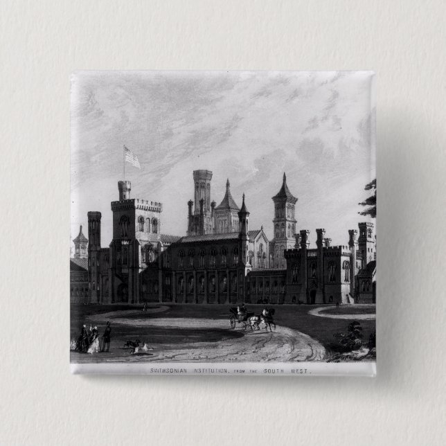Bóton Quadrado 5.08cm Smithsonian Institution do oeste sul (Frente)