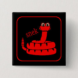 Bóton Quadrado 5.08cm Snek vermelho