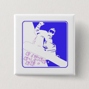 Bóton Quadrado 5.08cm Snowboarder/Pop Art