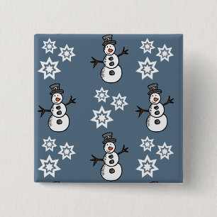 Bóton Quadrado 5.08cm Snowman