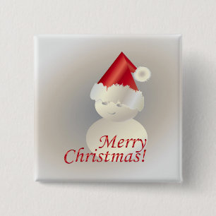Bóton Quadrado 5.08cm Snowman de Natal