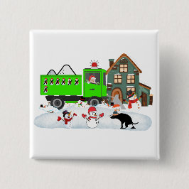 Bóton Quadrado 5.08cm Snowman Sobrevive À Patrulha Poop