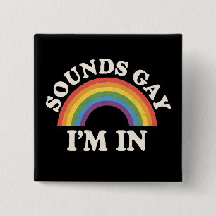 Bóton Quadrado 5.08cm Soa Gay Estou Dentro LGBTQ Orgulho Arco-íris Diver