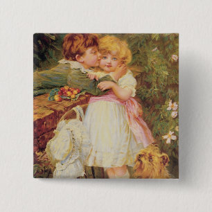 Bóton Quadrado 5.08cm Sobre a parede do jardim