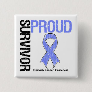 Bóton Quadrado 5.08cm Sobrevivente orgulhoso - cancer de estômago