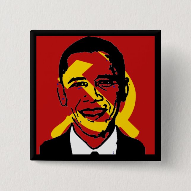 Bóton Quadrado 5.08cm socialistobama (Frente)