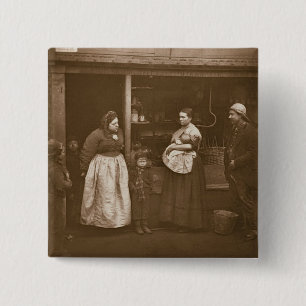 Bóton Quadrado 5.08cm Sofredores da inundação, 'da vida de rua em Lon