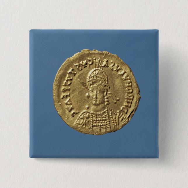 Bóton Quadrado 5.08cm Solidus de Romulus Augustulus (Frente)