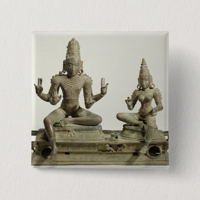 Bóton Quadrado 5.08cm Somaskanda, Chola, Tamil Nadu (bronze) (Frente)
