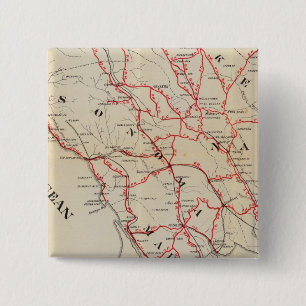 Bóton Quadrado 5.08cm Sonoma, Marin, Lake e condados Napa