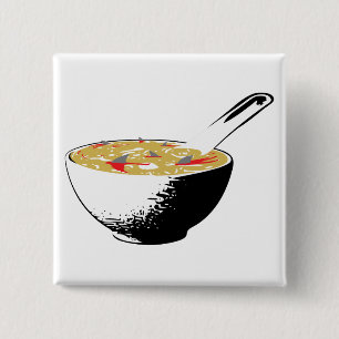 Bóton Quadrado 5.08cm sopa de barbatanas de tubarão