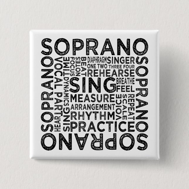 Bóton Quadrado 5.08cm Soprano Typografia (Frente)