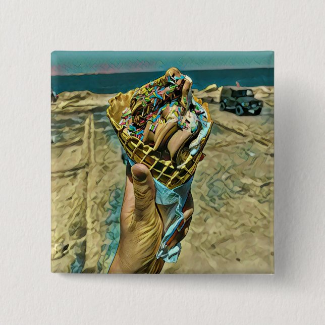 Bóton Quadrado 5.08cm Sorvetes (Frente)