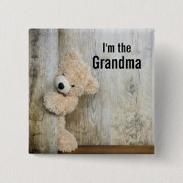 Bóton Quadrado 5.08cm Sou a foto do Urso Enrolado da Vovó