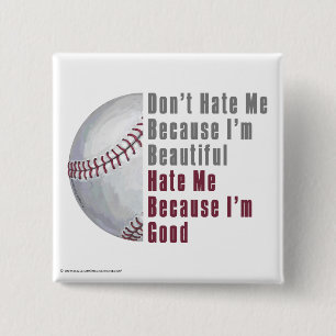 Bóton Quadrado 5.08cm Sou Bonita, Sou Boa Beisebol
