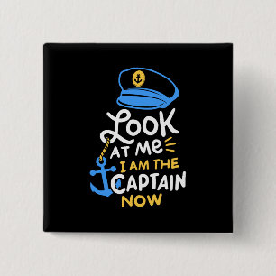 Bóton Quadrado 5.08cm Sou O Capitão Barco Capitão Gift